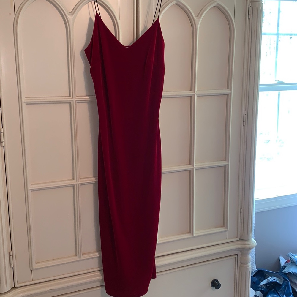 Red velvet dress